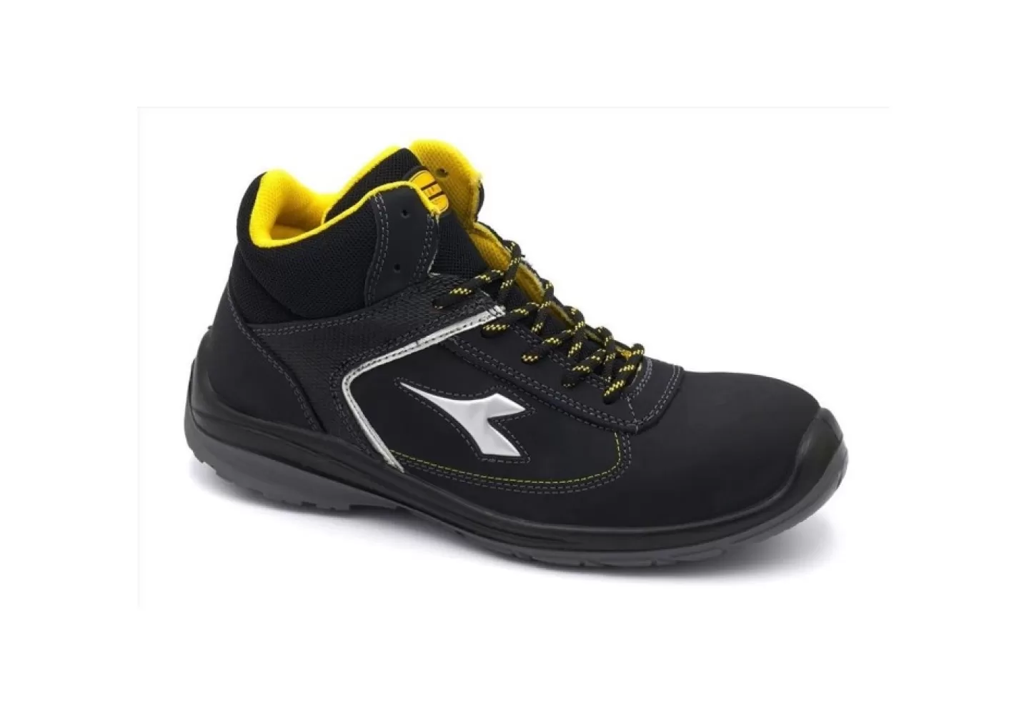 Uomo Utility Diadora Scarpa Antinfortunistica In Pelle Nabuk Diadora Blitz Mid S3 Src Nero