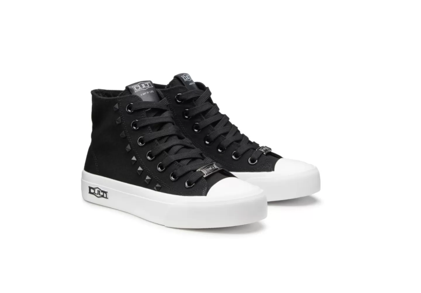 Donna Cult Sneakers Alte In Tela Placebo Clw364301 Nere